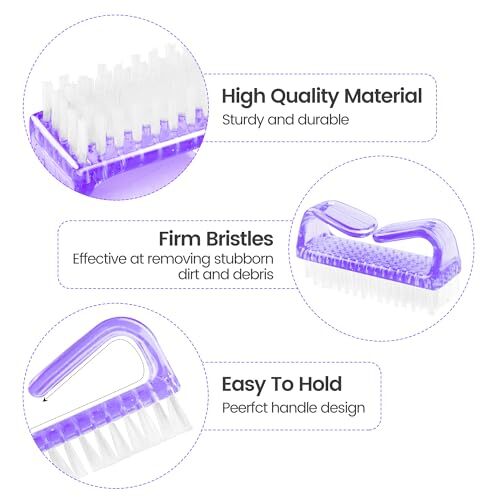 4 Pack Handle Grip Nail Brush Fingernail Brush, Brushes Crystal Four Color - Bild 2 von 6