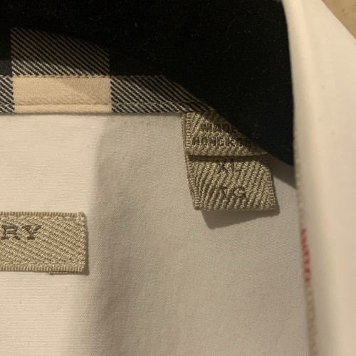 Burberry nova Check Button Front Dress Shirt Men's XL Plaid Collar Cuff Black - Picture 3 of 7