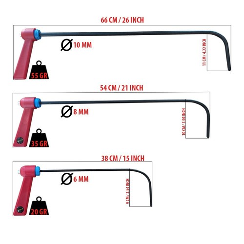 Pdr Tools 3 Piece Swivel Handle Steel Rod Set - Bild 2 von 7
