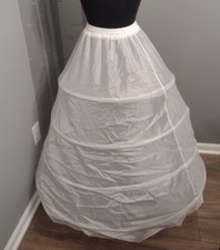 4 Hoop Petticoat Slip Small 1 Layer Elastic Waist Drawstring Tie White