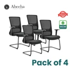 Guest Chair Breathable Mesh Back, Metal Base, Office/Conference (Pack of 4)