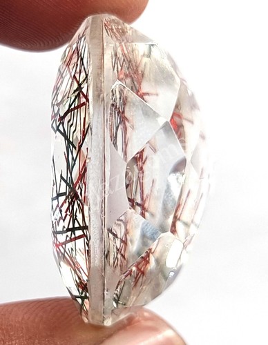 96.00 CT Pear Cut BI Color Rutilated Quartz EGL Certified Loose Gemstone 25S - Picture 5 of 7