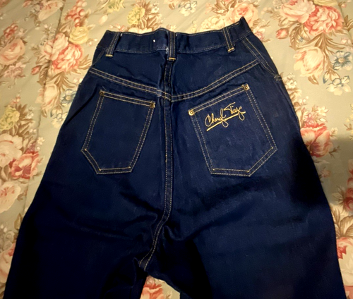 Cheryl Tiegs Jeans VTG 70s Dark Wash Denim Copper Stitching W26 L34.5 SZ 10 - Picture 11 of 13