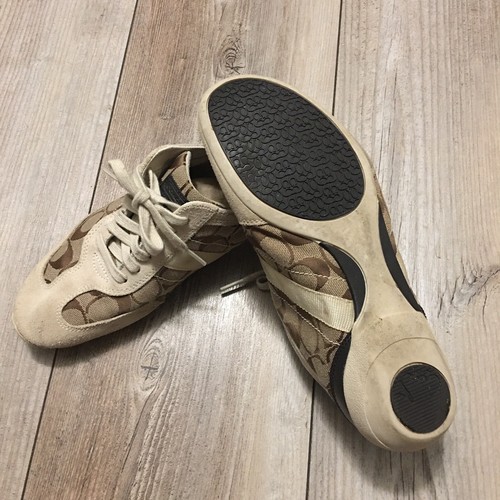 COACH Baylee Signature C Sneakers Casual Shoes Women's 10 M Nice Beige - Picture 7 of 8