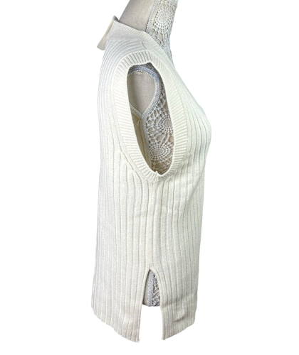 Divided Vest Jumper Light Beige Oversized Rib Knit Women’s UK Size XS - Picture 2 of 6