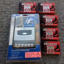 RCA Cassette Voice Recorder With Built In Microphone RP3503  5 Blank Cassettes