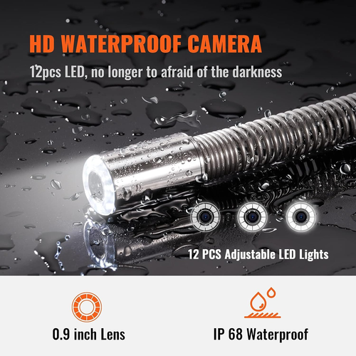 Inspection Camera With Movable Head Long Cable Articulating Borescope Sewer Came - Picture 5 of 17