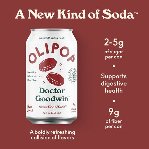 OLIPOP Prebiotic Soda, Doctor Goodwin, 12 fl oz, 12 Pack, Refrigerated - Picture 3 of 8