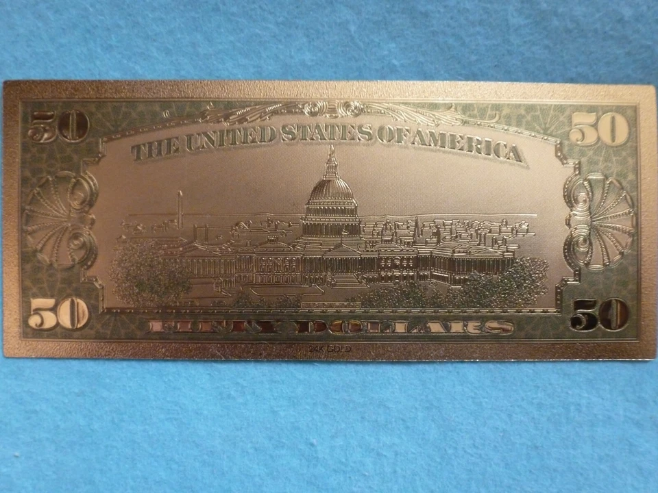 1928 series,999 Gold leaf-colored 50 Dollars  - Image 2 of 2