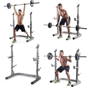 Gold S Gym Xrs 20 Olympic Workout Squat Rack With Safety Spotters Adjustable New Ebay