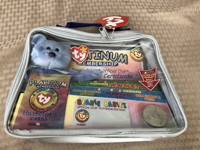 1999 TY Beanie Babies Baby Clubby II Platinum Kit Cards NEW Set Case  Collectable