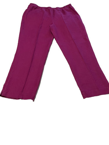 Hot Cotton Magenta Leinen Knöchelhose, PO, Seitenschlitze, XL