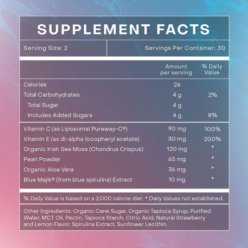 Sea Moss Glow Gummies Vitamins Seamoss Pearl PowderAloe Vera Irish 60 Count DE - Picture 10 of 10
