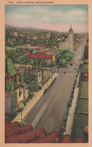 Hollywood Boulevard - Los Angeles, California - unposted linen - Picture 1 of 3