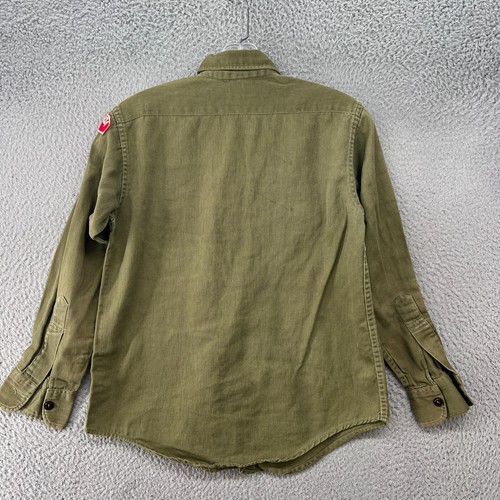 Vintage Boy Scouts America Shirt Small 50s 60s Uniform Patches Army Green * - Picture 2 of 13