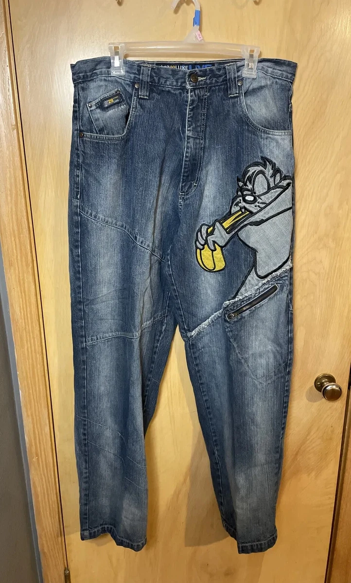 Vintage Lot 29 Luxe Looney Tunes Taz Jeans Embroidered 36x32.5 EUC