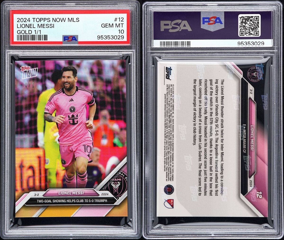 2024 Topps Now MLS #12 LIONEL MESSI 1/1 One Of One Gold 2024 Topps Now MLS #12 LIONEL MESSI 1/1 One Of One Gold