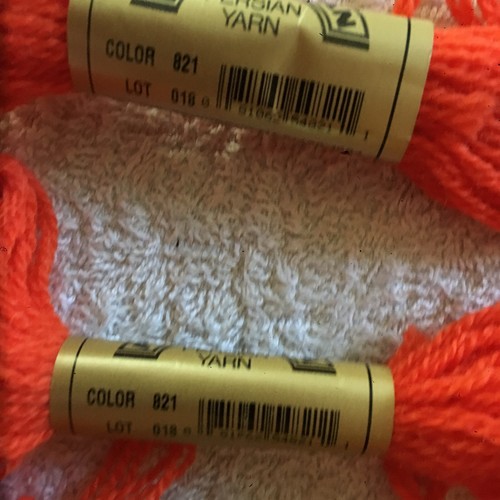 Lot 7 8 YD Skeins Paternayan Persian Wool Yarn Orange Lot # 018 Color 821 - Picture 2 of 4