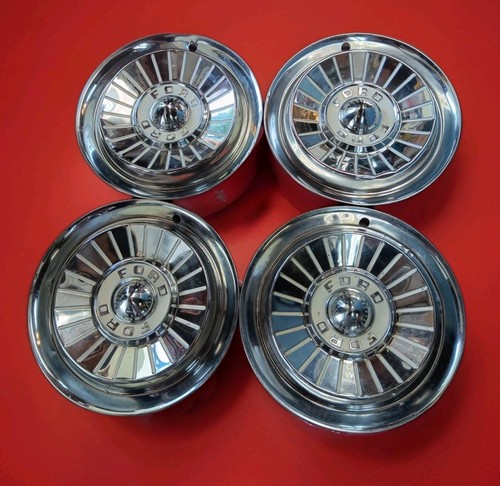 Lot Of 4 1957 Ford Vintage 14" Hubcap Fairlane Thunderbird Sunliner Galaxie GL