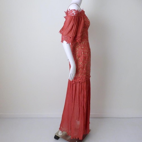 LA MAISON TALULAH Dress NWT rrp $500 Size XS Off The Shoulder Pink Lace Maxi - Picture 9 of 12