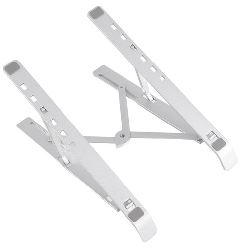 Soporte portátil de aleación de aluminio para computadora portátil ajustable plegable elevador de enfriamiento plateado