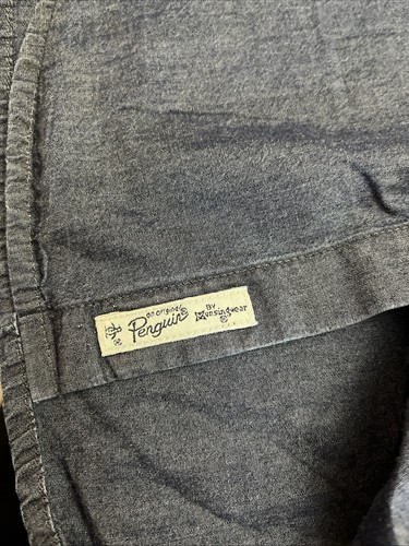 Penguin By Munsingwear Mens Button Up Shirt Size Large Denim Slim Fit - Picture 6 of 10