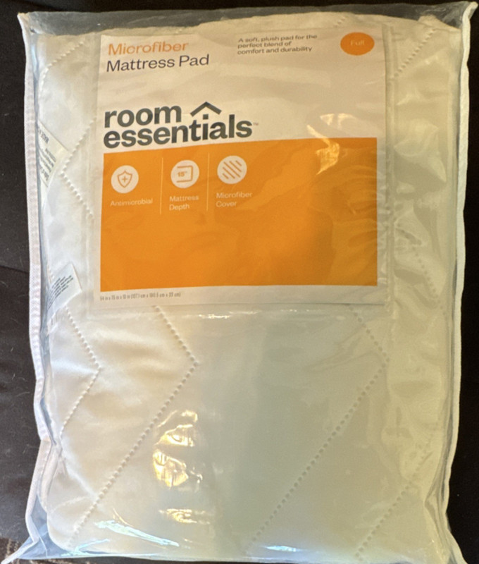 XL twin for college dorm Microfiber Mattress Pad, Antimicrobial, White