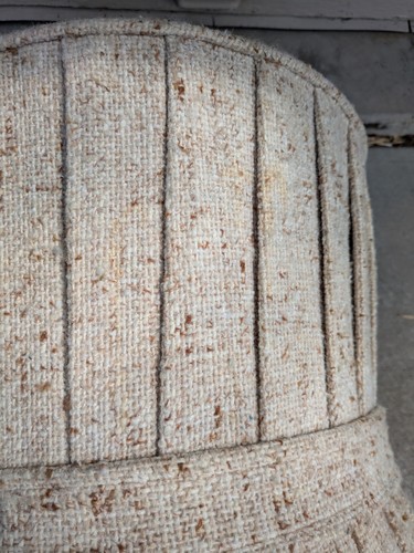 Vintage Mid Century Modern Danish Fabric Rolling Ottoman Footstool Tweed C67 - Picture 7 of 23