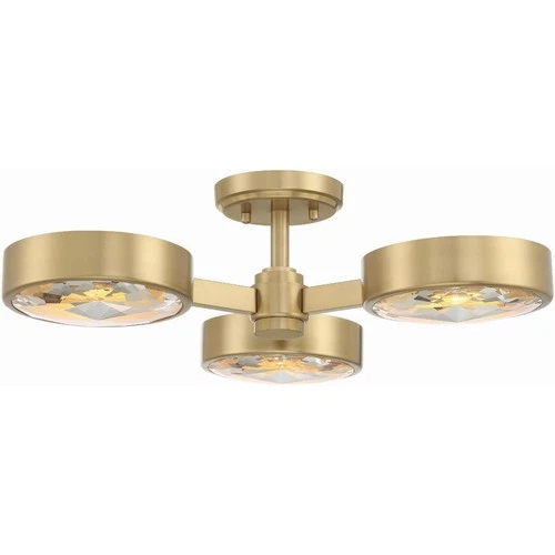 Crystorama ORS-733-MG Orson Semi-Flush Mount Modern Gold - Picture 1 of 7