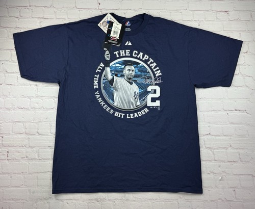 Neu mit Etikett Derek Jeter #2 The Captain New York Yankees All Time Hits Leader T-Shirt XL - Bild 1 von 9