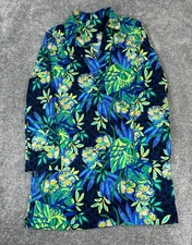 Lilly Pulitzer Shirt Dress Womens Medium Green Yellow Blue Floral