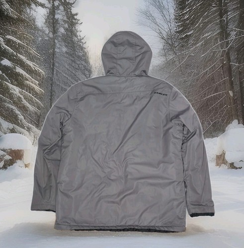 Oakley Giacca Snowboard Invernale Sci Forgiato Ferro Grigio Uomo XL Cappuccio Isolata - Foto 4 di 9