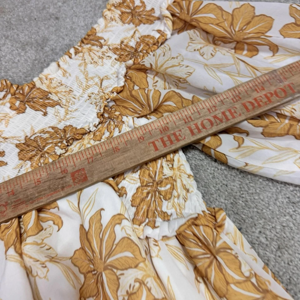 Vestido Flying Tomato Marfil Amarillo Floral Manga Larga Para Mujer Talla Pequeña’s Foto 3 de 4