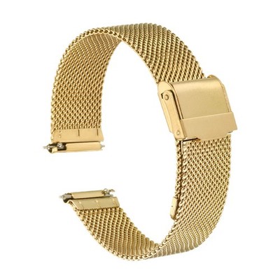 316L Stainless Steel Mesh Watch Band 17mm Quick Release Adjustable Gold