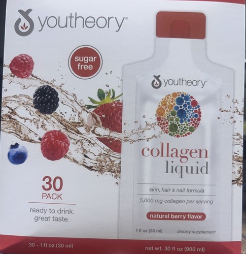 youtheory Collagen Liquid, Beerengeschmack, 30 Päckchen 05/2025