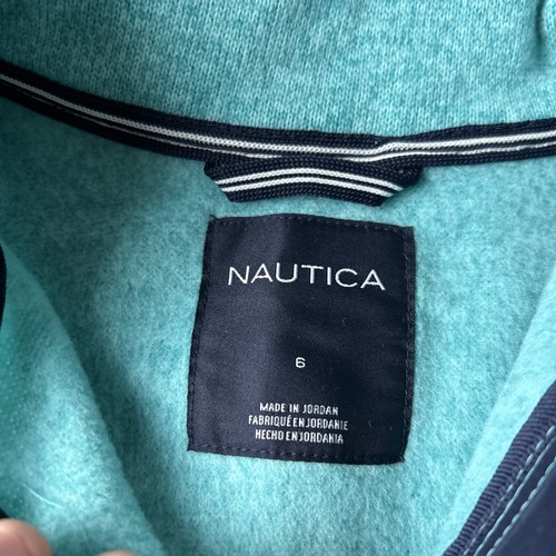 Nautica Girls Sweatshirt Size 6 Full Zip Aqua Sweater - Picture 3 of 7