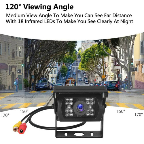 12-24v For RV Truck Bus Van Car Back Up Camera Night Vision 7" Rear View Monitor - Picture 5 of 22