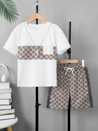 Boys' 2 Piece Outfits Summer Shorts Sleeve Graphic T Shirts and Shorts Sets V... - Picture 6 of 7