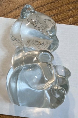 Fenton Kunstglas sitzender Bär Figur klar 3,5 Zoll  - Bild 5 von 11