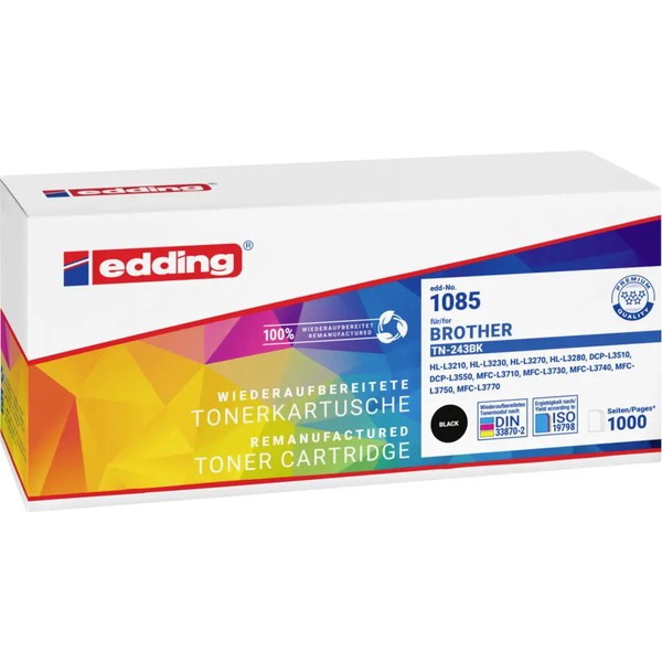 Edding Toner Ersetzt Brother TN-243 Kompatibel Schwarz 1000 Seiten EDD-1085-image