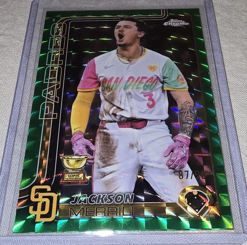 Jackson Merrill 2025 Topps Chrome Green Geometric Refractor /99