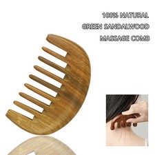 Handmade Natural Green Sandalwood Hair Combs Anti-Static Hair Detangler Wooden C