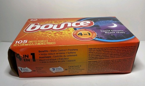 1- Bounce Sweet Dreams Dryer Sheets 105 Sheets Discontinued - Picture 3 of 5