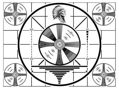 Indian Head Test Pattern Retro TV T.V. Television 1950s Remake Poster Art Print