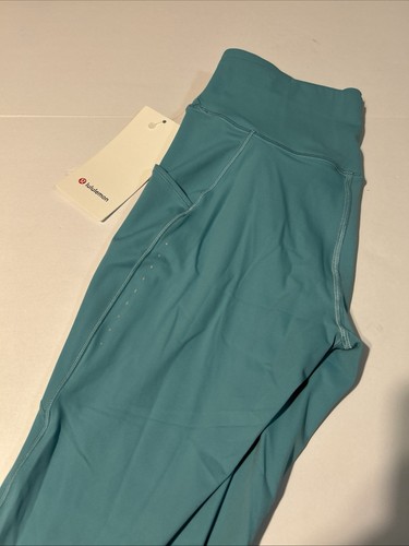 Lululemon Fast Free HR Tights 25" With Pockets TDLT Teal Color Size 8 - Picture 2 of 3