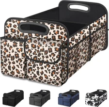 Femuar Car Trunk Organizer, Storage Organizer Standard, Leopard print 