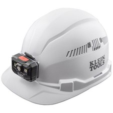 Klein Tools 60113RL Hard Hat, Rechargeable Headlamp, Vented, Cap Style, Padde...