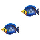 2pcs Metal Ocean Fish Wall Decor Fish Art Sculpture Hanging Ornament Decoration