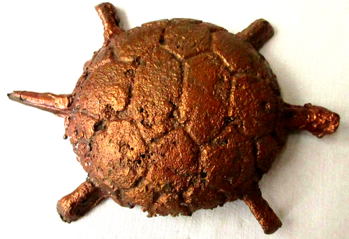 Natural Cast Copper Turtle - 2.5+ lbs - 1.16 Kg - 11.75" - Arizona - Picture 3 of 4