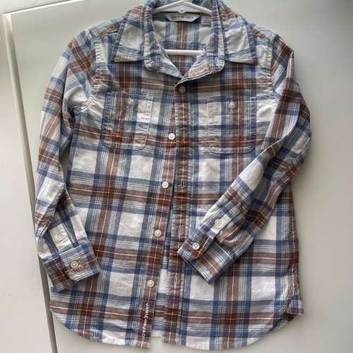 LOT OF 4 Janie And Jack Boys Casual Button Shirt Size 5 Poplin Plaid Long Sleeve - Picture 5 of 11